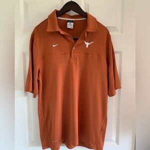 Texas Longhorns Polo Shirt Large Men's Nike Dri Fit UT NCAA